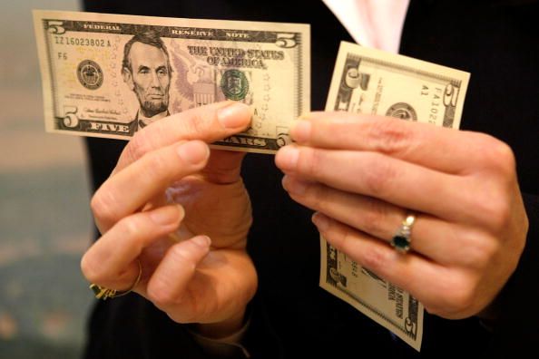 Five-Dollar Bill , money , hands