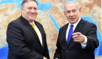 US Secretary of State Mike Pompeo Prime Minister Benjamin Netanyahu in the US Embassy Tel Aviv/ GPO