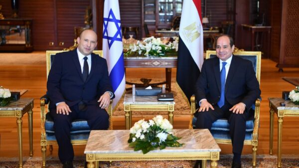 Israel’s Prime Minister Naftali Bennett met Egypt’s President Abdel Fattah el-Sisi in Sharm el-Sheikh credit Koby Gidon GPO