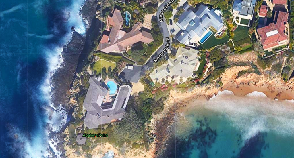Joseph Edelman, the CEO and founder of the biotech hedge fund Perceptive Advisors, and his wife Susan Lebovitz-Edelman purchased Abalone Point, Laguna Beach California Google maps