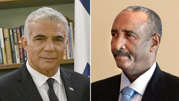 Minister of Foreign Affairs Yair Lapid meats Sudan General Abdel Fattah al-Burhan (cropped) - Wikipedia