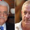 L-R Palestinian President Mahmoud Abbas, Defense Minister Benny Gantz