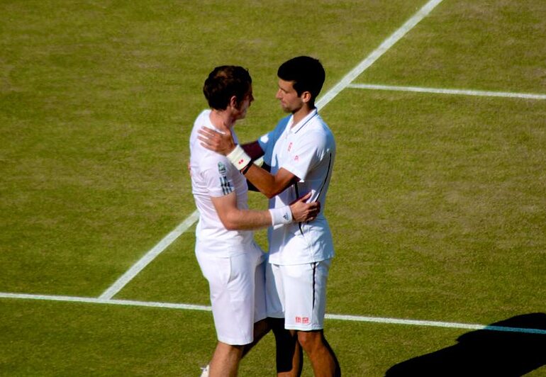 Novak congratulates Andy photo credit Robbie Dale - Flickr Wikipedia Murray's Wimbledon victory ranked as one of the greatest drought breakers in world sport
