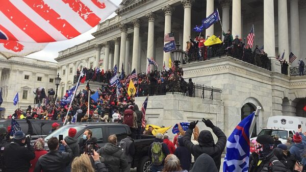 Crowd of Trump supporters marching on the US Capitol on 6 January 2021 ultimately leading the building being breached and several deaths.