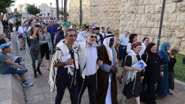 Jewish, Arab, and Christians for civil rights march for peace in Jerusalem. Credit Yossi Zamir