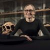 Neanderthal Dr Emma Pomeroy with the skull of Shanidar Z
